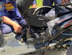 DAMKAR MALINAU HADIRI SYUKURAN CALON JAMAAH HAJI, SIGAP TANGANI INSIDEN KEBAKARAN MOTOR